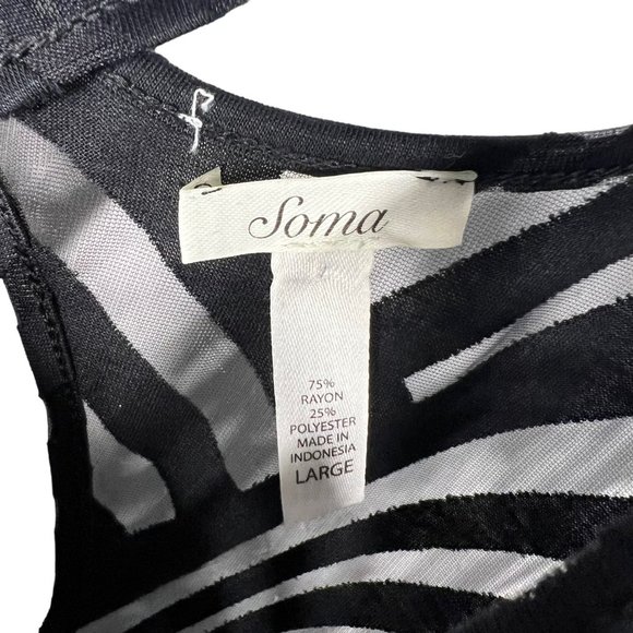 Soma Black Keyhole Burnout Standout Lattice Criss Cross Tunic Top Large - Picture 5 of 7